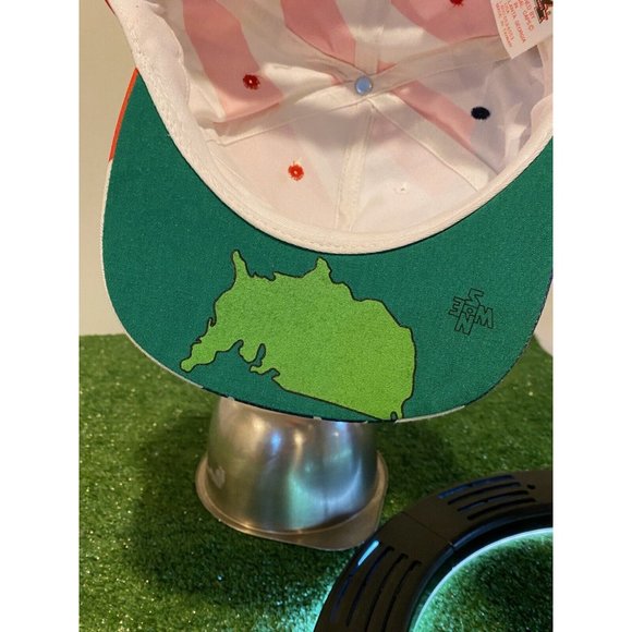 Vintage USA hat cap snap back mens all over print global caps block head - Picture 7 of 9